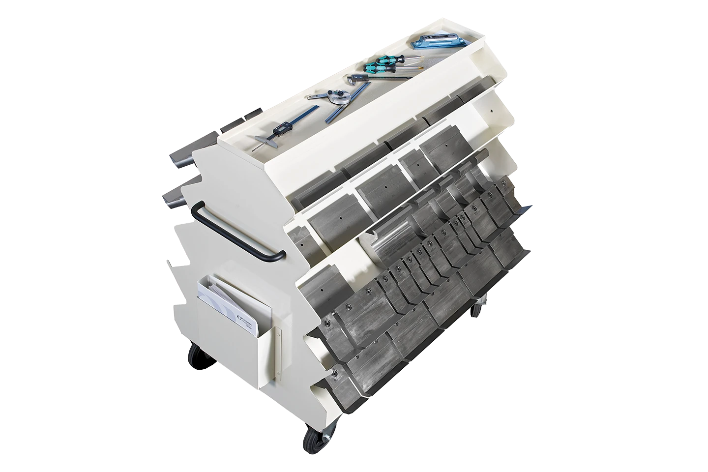 verktygsvagn till kantvikmaskiner mot vit bakgrund