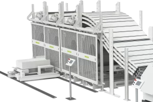 materialbanor för plåt i en multicoillina mot vit bakgrund